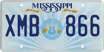 MS license plate XMB866
