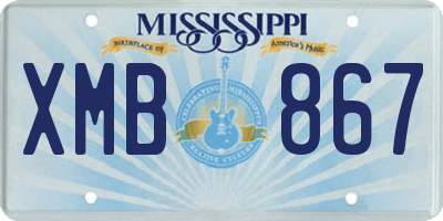 MS license plate XMB867