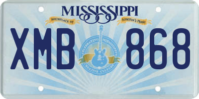 MS license plate XMB868