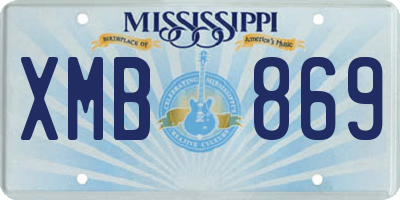 MS license plate XMB869
