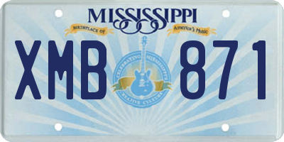 MS license plate XMB871