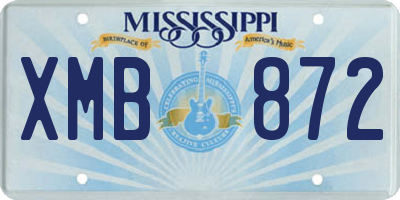 MS license plate XMB872