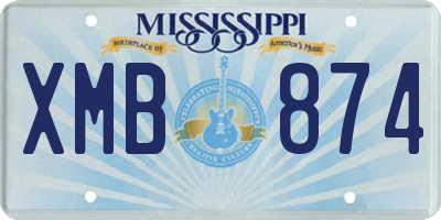 MS license plate XMB874