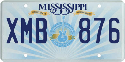 MS license plate XMB876