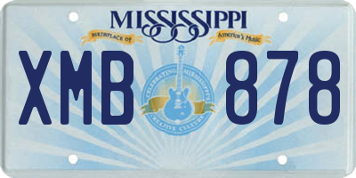 MS license plate XMB878