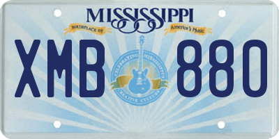MS license plate XMB880