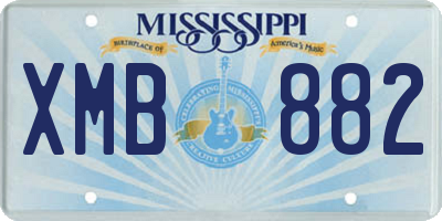 MS license plate XMB882