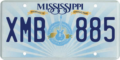 MS license plate XMB885