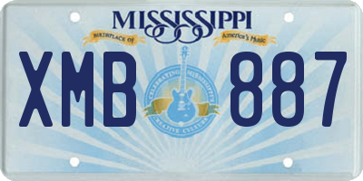 MS license plate XMB887