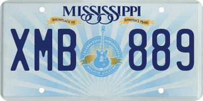 MS license plate XMB889