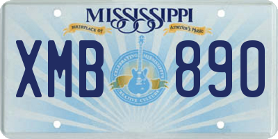 MS license plate XMB890
