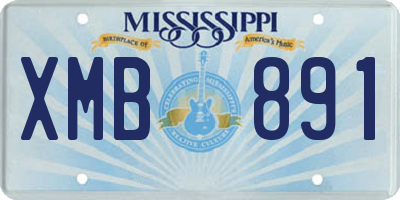 MS license plate XMB891