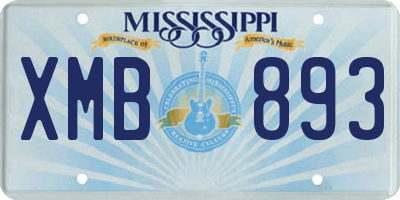 MS license plate XMB893