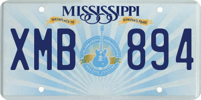 MS license plate XMB894