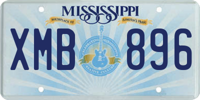 MS license plate XMB896