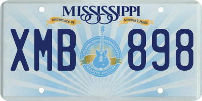 MS license plate XMB898