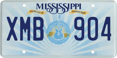 MS license plate XMB904