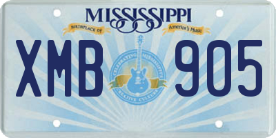 MS license plate XMB905