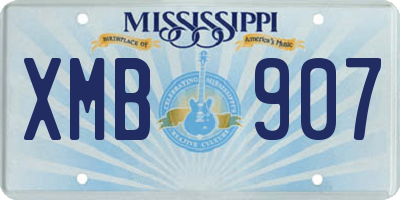 MS license plate XMB907
