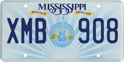 MS license plate XMB908