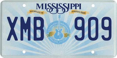 MS license plate XMB909