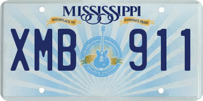 MS license plate XMB911