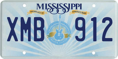 MS license plate XMB912