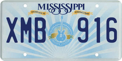 MS license plate XMB916