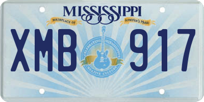 MS license plate XMB917