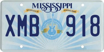 MS license plate XMB918