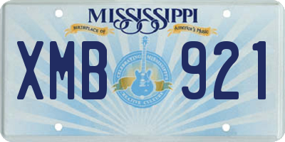 MS license plate XMB921