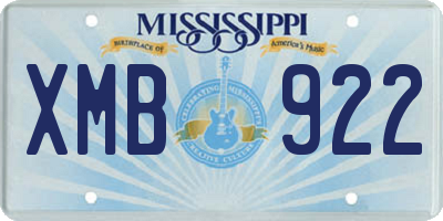 MS license plate XMB922