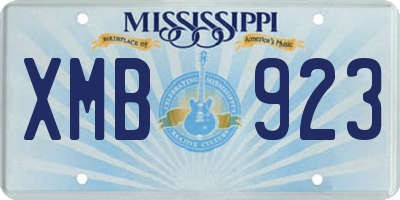 MS license plate XMB923