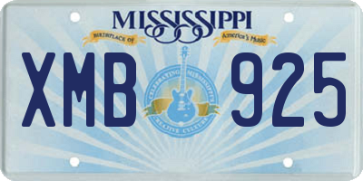 MS license plate XMB925