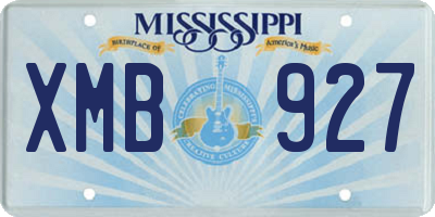 MS license plate XMB927