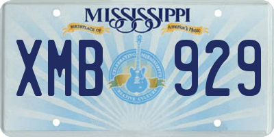 MS license plate XMB929