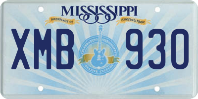 MS license plate XMB930