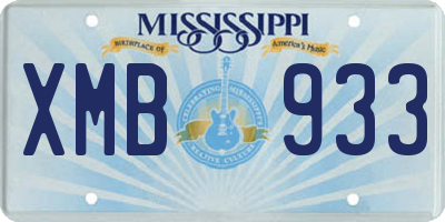 MS license plate XMB933