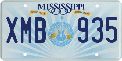 MS license plate XMB935