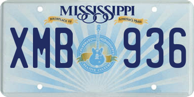 MS license plate XMB936