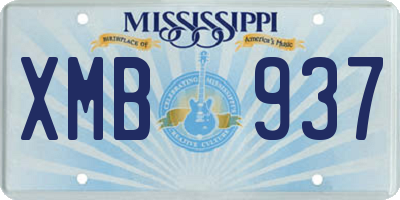 MS license plate XMB937