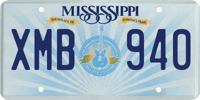 MS license plate XMB940