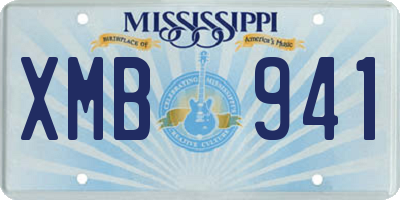 MS license plate XMB941