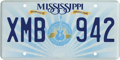 MS license plate XMB942