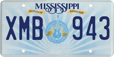 MS license plate XMB943