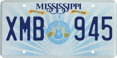 MS license plate XMB945