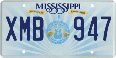 MS license plate XMB947