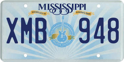MS license plate XMB948