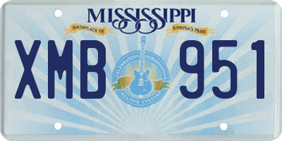 MS license plate XMB951