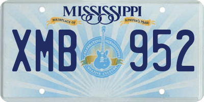 MS license plate XMB952